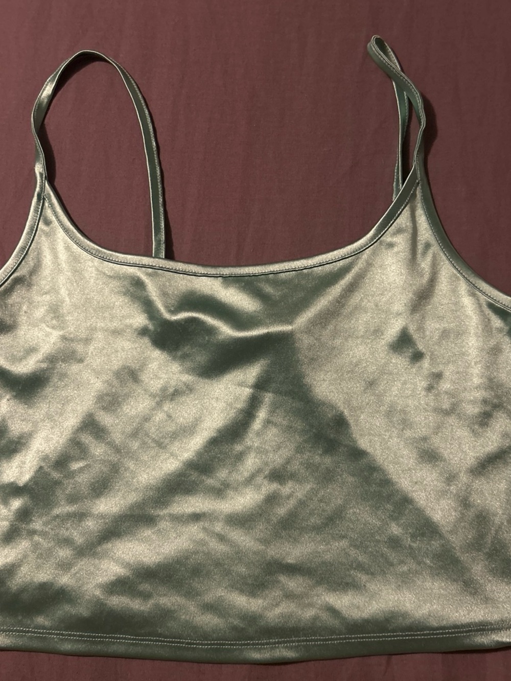 wild fable Shimmery Sage Green Satin Cami